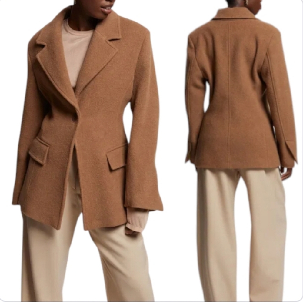 Savoir & Other Stories Topstitch Detail Blazer Wool-Mohair